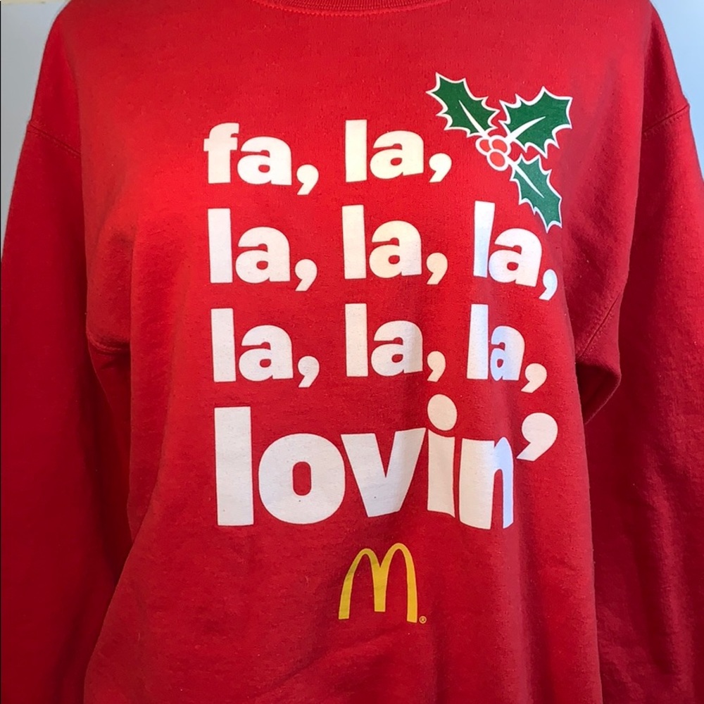 McDonalds Christmas Sweater Fa La La Lovin’ sz M